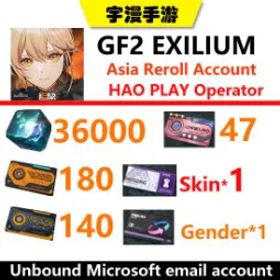Girls Frontline 2: Exilium 36000 GEMS+140 TICKETS+190 SPECIAL TICKETS +skin selector +46 Skin ticket