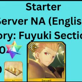 フェイトグランドオーダー [NA] Starter Gilgamesh (Archer) | 1,000 SQ | 100 Tickets | Fuyuki Section 3 | Instant Delivery