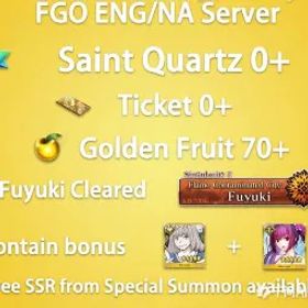 フェイトグランドオーダー jFG-8.4] [NA] Oberon+CBA | 70+ Golden Apple | 0 SQ | 0 Summon Tickets |Ordeal Call I Cleared |Daily log in