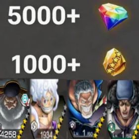 ワンピースバウンティラッシュ Luffy+Saturn+Garp+Kuzan💎5000+✨1000+