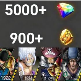 ワンピースバウンティラッシュ Zoro&Sanji+ Luffy+RogerDark +Kuzan💎5000+✨900+