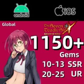 七つの大罪 光と闇の交戦: グラクロ 🌍Global💝1150-1200 Gems💝Global GRAND CROSS Reroll Account