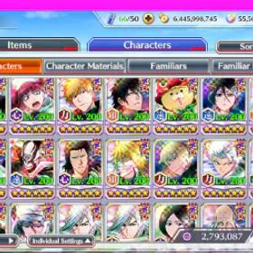 ブリーチブレイブソウル BB32[GLOBAL Server]9900+Colorful tickets + 58000-60000 Spirit Orbs+280-350 of Lv 200 5/6-star characters
