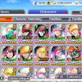 ブリーチブレイブソウル Global|BP 853K+1K CC|54K Orb|TYBW RefVer Ichigo,5 TYBW26 Robert,Aizen,Gisel,11th Ulquiora,GrimJow,Etc|6,8K AccTic|KlabID|BBS3063
