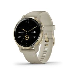 【中古】 ガーミン(GARMIN) スマートウォッチ GPS Venu 2S Light Sand/Light Gold【日本正規品】 010-02429-61 小 ベージュ