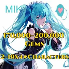 プロジェクトセカイカラフルステージ！ [JP] Project Sekai Hatsune Miku 💎170k–200k Crystals 💞2–10 4★ Characters 🎀Reroll Account | iOS / Android / PC