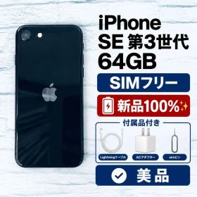 【美品バッテリー100%】iPhone SE 第3世代 64GB 黒