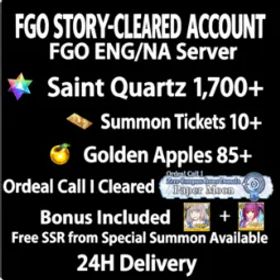 フェイトグランドオーダー FGO NA | 1,700+ SQ | Oberon + Skadi | Ordeal Call 1 Cleared | Free SSR Available