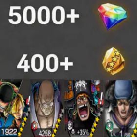 ワンピースバウンティラッシュ Zoro&Sanji+Nusjuro+Teach+Kuzan💎5000+✨400+