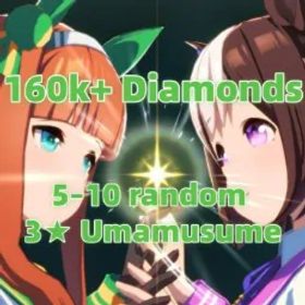 ウマ娘プリティーダービー [JP] Uma Musume 🥕160k+ Diamonds ✨️5–10 random 3★ Umamusume 🔥 20-30 SSR 🃏 3★ Ticket 🃏 SSR Ticket 🏆Kitasan Black ⚡SSR Breakthrough Stone Japan ウマ娘