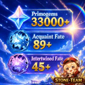原神 🔥【NA】🎁Wish Reroll💎33K Primogems💥89 Acquaint Fate✴️45Intertwined Fate