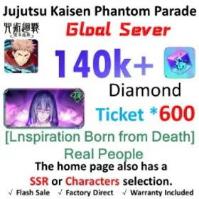 呪術廻戦ファントムパレード [Global-TW] | Mahito (Inspiration) | 💎140K+ Cubes | 600+ Tickets | 10-20 SSR Units ⭐ | Story Completed