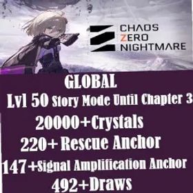 Chaos Zero Nightmare 🆙 LVL 50 💎 20K+ CRYSTALS 🎫 492 DRAWS