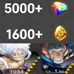 ワンピースバウンティラッシュ Luffy+Garp💎5000+✨1600+