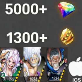 ワンピースバウンティラッシュ Bonney+Luffy+Garp💎5000+✨1300+
