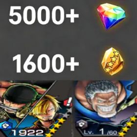 ワンピースバウンティラッシュ Zoro&Sanji+Garp💎5000+✨1600+