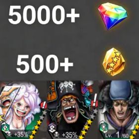 ワンピースバウンティラッシュ Bonney+Teach+Kuzan💎5000+✨500+