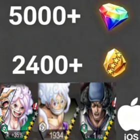 ワンピースバウンティラッシュ Bonney+Luffy+Kuzan💎5000+✨2400+