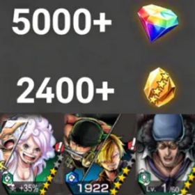 ワンピースバウンティラッシュ Bonney+Zoro&Sanji+Kuzan💎5000+✨2400+