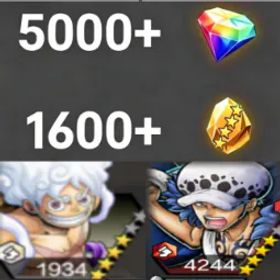 ワンピースバウンティラッシュ Luffy+Trafalgar Law💎5000+✨1600+
