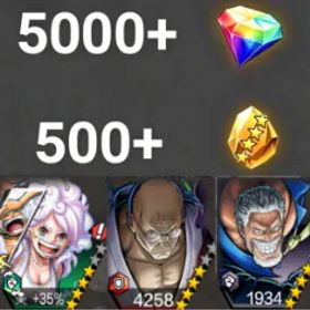ワンピースバウンティラッシュ Bonney+Nusjuro+Garp💎5000+✨500+