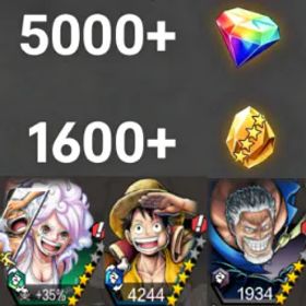 ワンピースバウンティラッシュ Bonney+DreamLuffy+Garp💎5000+✨1600+