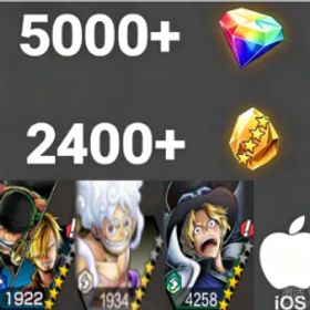 ワンピースバウンティラッシュ Zoro&Sanji+Luffy+Sabo+💎5000+✨2400+