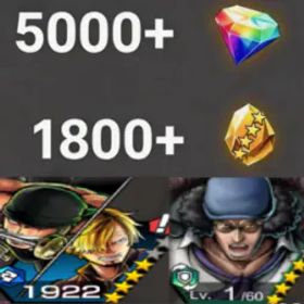 ワンピースバウンティラッシュ Zoro&Sanji+Kuzan💎5000+✨1800+