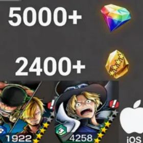 ワンピースバウンティラッシュ Zoro&Sanji+Sabo💎5000+✨2400+