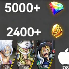 ワンピースバウンティラッシュ Luffy+Newgate+Sabo💎5000+✨2400+