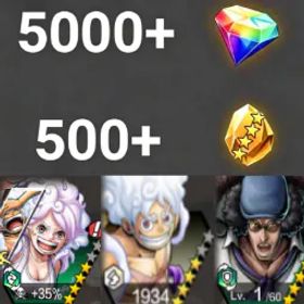 ワンピースバウンティラッシュ Bonney+Luffy+Kuzan💎5000+✨500+