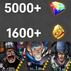 ワンピースバウンティラッシュ Teach+Garp+Kuzan💎5000+✨1600+