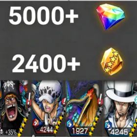 ワンピースバウンティラッシュ MarcusMars+Teach+Law+Lucci+💎5000+✨2400+