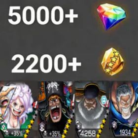 ワンピースバウンティラッシュ Bonney+Teach+Saturn+Garp+💎5000+✨2200+