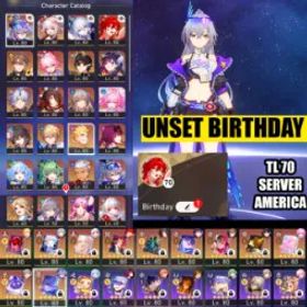 崩壊スターレイル NA TL70|UNSET BIRTHDAY🎂|Himeko Nova + Silver Wolf LV.999 +LC|Evanescia + Yao Guang + Sparxie + Cyrene +LC|Phainon +LC|Hysilens +LC| ETC