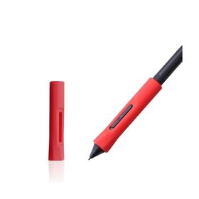 ラバーグリップ 対応 Wacom Intuos LP-190-0K&amp;LP-1100-4K&amp;Wacom One DTC-133 ペン- 赤い