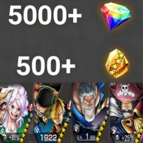 ワンピースバウンティラッシュ Bonney+Zoro&Sanji+Garp+RogerDark💎5000+✨500+