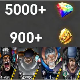 ワンピースバウンティラッシュ Teach+Saturn+Garp+Kuzan💎5000+✨900+