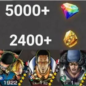 ワンピースバウンティラッシュ Zoro&Sanji+【Borsalino】+Kuzan💎5000+✨2400+