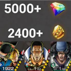 ワンピースバウンティラッシュ Zoro&Sanji+【Borsalino】+Kuzan💎5000+✨2400+