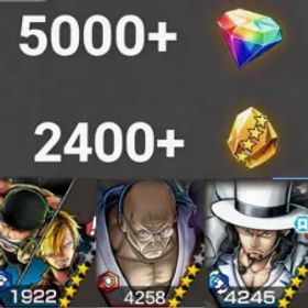 ワンピースバウンティラッシュ Zoro&Sanji+ Nusjuro+Lucci💎5000+✨2400+
