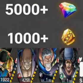ワンピースバウンティラッシュ Zoro&Sanji+Nusjuro+Garp+Kuzan💎5000+✨1000+