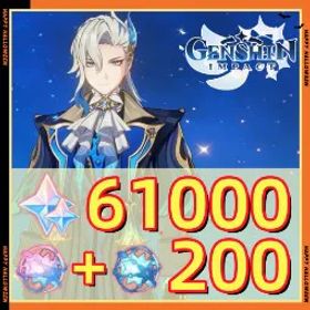 原神 【Asia】🌟AR50-60 🌟61000+ Primogems💎136+Acquaint Fate💎64+Intertwined Fate🎁Wish Reroll⚡Full Access⚡