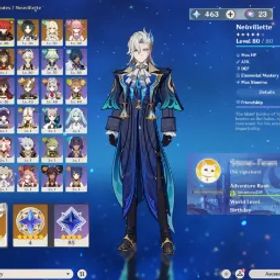 原神 👑8 Legend🔥Neuvillette🔥Yae Miko🔥Xiao💎463 Primogems✴️23 Wish Reroll