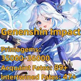 原神 [EU] 💎35K-36K+ Primogems |✨ 89+ Acquaint Fates | ✨47+ Intertwined Fates Reroll Account Starter