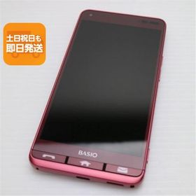超美品 KYV43 BASIO3 レッド スマホ 即日発送 スマホ 白ロム 中古 au KYOCERA あすつく 土日祝発送OK