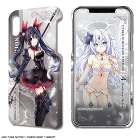 四女神オンライン CYBER DIMENSION NEPTUNE デザジャケット iPhone XR ケース＆保護シート 02ノワール