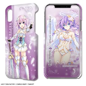 四女神オンライン CYBER DIMENSION NEPTUNE デザジャケット iPhone X/XS ケース＆保護シート 01ネプテューヌ