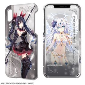 四女神オンライン CYBER DIMENSION NEPTUNE デザジャケット iPhone X/XS ケース＆保護シート 02ノワール
