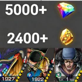ワンピースバウンティラッシュ MarcusMars+Zoro&Sanji+Kuzan💎5000+✨2400+